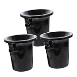 Didiseaon 3 pièces Seau à Cracher Noir Lot de Ronds avec Double Poignée pour Dégustation de Vin pour Bars et Événements