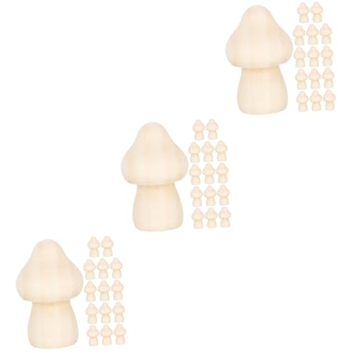 HOMSFOU 3 Set Decorazioni Legno Forma Fungo Figure Vuote Per Diy Accessori Artigianali Per Decorazioni Da Tavolo E Feste Sicuri E Facili Da Colorare 15 Pezzi*3