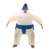 IRETG Sumo Wrestler Kostüme für Erwachsene Aufblasbare sumoringer Wrestler Kostüm Lustige Sumo Anzug Dress-up Sumo Jumpsuit für Halloween Kleid Maskerade Party Weihnachten