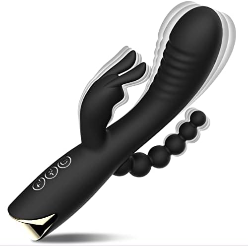 Rabbit Anal Dildo Vibrator with 10 Vibrating Clitoris Stimulator Sex Toy 3 in 1 G Spot Vibrator, Anal Stimulator Massager for Adult Sex Toys Women & Couple Games Silicone Waterproof Rechargeable