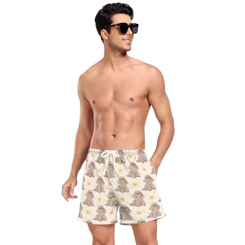 Poodles Men's Swim Trunks with Liner Quick Dry Beach Shorts Swimwear Bathing Suit S-XXL3