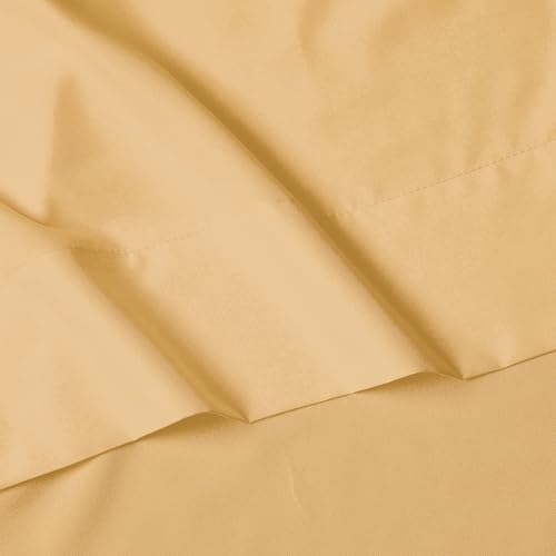 Image of Elegant Comfort Luxury Soft 1500 Premier 4-Piece Premium Hotel Quality Wrinkle Resistant Coziest Bedding Set, All Around Elastic Fitted Sheet, Deep Pocket up to 16inch, Queen, Camel /Gold