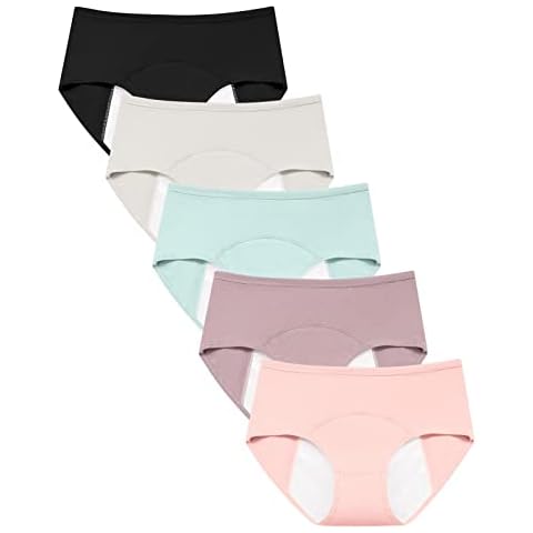 FallSweet Women Period Pants Leakproof Midi Briefs Menstrual Underwear Cotton Knickers Pack (MIX1-L) Cover