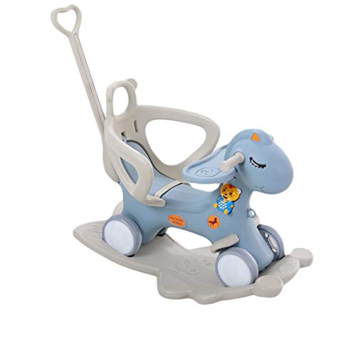 Schaukelpferd QIQIDEDIAN Kinder Schaukelstuhl Dual-Use-Musik Multifunktions-Trolley Baby Kunststoff Spielzeug Baby…