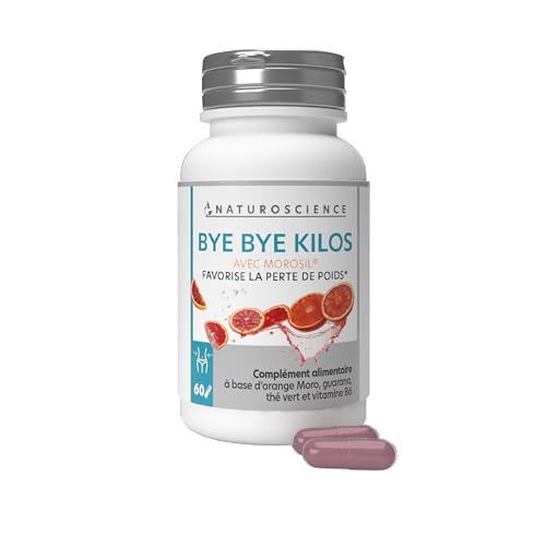 ByeBye Kilos – Complément Alimentaire Minceur, Perte de Poids, Brûleur de Graisse – Extrait d’Orange Sanguine Morosil Breveté, Guarana, Thé Vert, Vitamine B6-60 Gélules