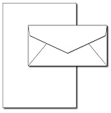 Blank Letterhead Paper & Envelopes - 40 Sets - Unique Executive Size (7' x 10') Paper with Matching...