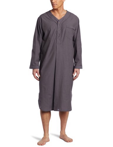 Majestic International Men's Basics Night Shirt, Charcoal, Large/X-Large