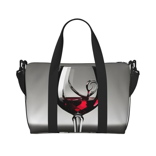 Wine Glass print Travel Duffel Bag,workout duffel bag, overnight shoulder Bag,Weekender Bag for Women Men