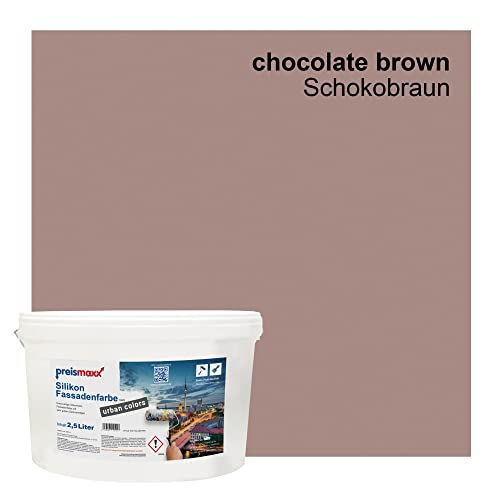 Preismaxx Silikonharz Fassadenfarbe, Schokobraun Braun 2,5 Liter,...