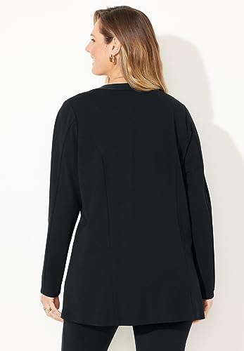 Catherines Women's Plus Size Black Label Zip Front Ponte Jacket2