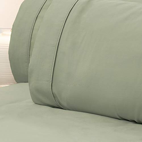 Baltic Linen 300 Thread Count 4-Piece Sheet Set, Queen: Sage, (1) Flat Sheet 90 X 102-Inch, (1) Fitted Sheet 60 X 80 +13-Inch, (2) Pillowcases 20 X 30-Inch #TOP3