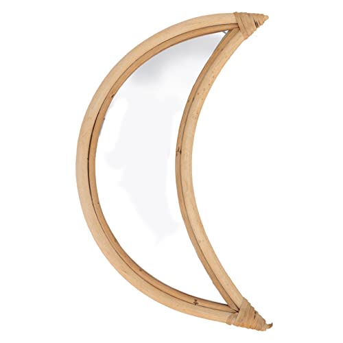 Conjunto de Espelhos de Fase Lunar de Rattan e Acrílico, Espelho de Parede Lunar Delicado Premium pa