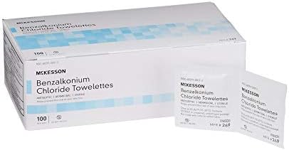 McKesson Benzalkonium Chloride Towelettes First Aid Antiseptic, 100 ct