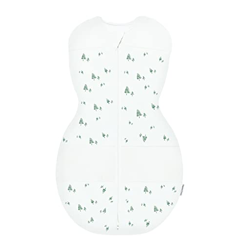 Image of Happiest Baby Sleepea 5-Second Swaddle - 100% Organic Cotton Baby Swaddle Blanket - Doctor Designed Promotes Healthy Hip Development (Ivory Pine, Small)