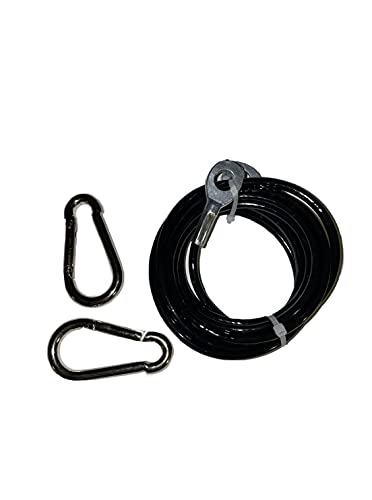 Total Gym Replacement Set of 3 Pieces (Strong Nylon Cable And 2 Clasps) for Total Gym 1000, 1100, 1400, 1500, 1600, 1700, 1800, 1900, Achiever, Force, Gold, Max, Platinum, Pro, Supra, Supreme, Black