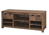 JEDER FERNSEHTISCH EIN UNIKAT - Da der TV-Tisch aus naturbelassenem Holz gebaut wurde, ist jeder Tisch einzigartig und hat individuelle markante Maserungen und Färbungen