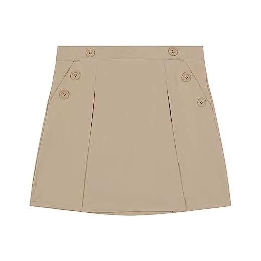 Nautica Big Girls' School Uniform Stretch Poplin Scooter, Khaki, 10