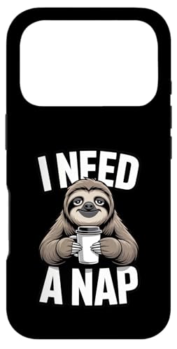 Funny �i�}�P���m I Need A Nap �R�[�q�[���D�� Lazy �X�}�z�P�[�X iPhone 17 Pro �p