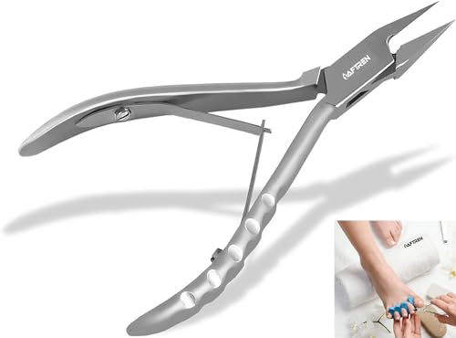 Cortaúñas profesional para uñas de los pies, pinzas angulares puntiagudas, ideales para uñas encarnadas, esquinas de uñas, uñas profundas, mango ergonómico de acero inoxidable, manicura y pedicura