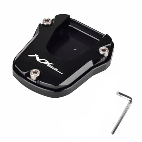 tänder-Verbreiterung Motorrad Kickstand Plate Pad Zubehör Fußseitenständer für Elite 125 Elite 125 Fußseitenständervergrößerung(SCHWARZ)
