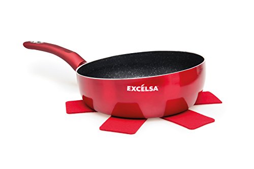 Excelsa Phoenix Padella Saltapasta Antiaderente, Diametro 26 cm, Alluminio Forgiato