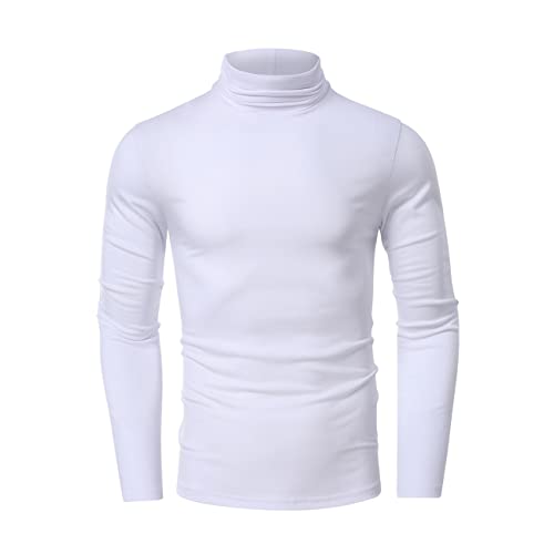 LONGBIDA Men's Turtleneck Long Sleeve Pullover Shirt Basic Thermal Top Stretch Slim Fit Sweaters4