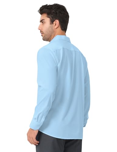 1/3 Pack Men's Dress Shirts Wrinkle Free Long Sleeve Collared Formal Shirt Solid Office Casual Button Down Shirts4