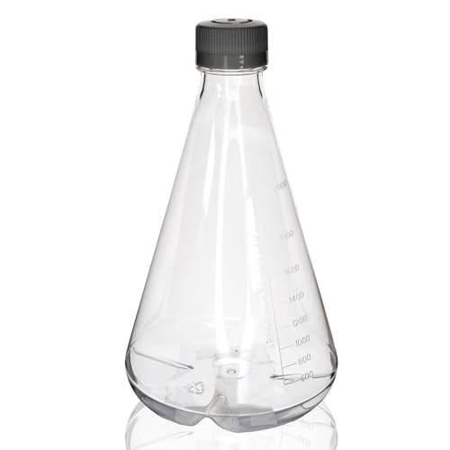 Fiole erlenmeyer stérile PETG 2 L culture cellulaire shaker mélange fiole ventilée Eisco