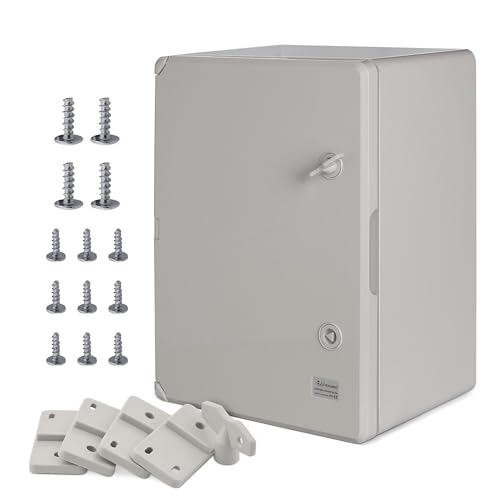 BOXEXPERT Verteilerkasten außen IP65 ABS Kunststoff 400x300x220mm Serie Fleet wasserdicht Schaltschrank Wandschrank Industriegehäuse Leergehäuse grau