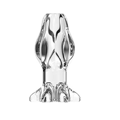 AMAZBEE Claro hueco túnel anal Plug Expander TPE Buttplug Anal Peeping Vaginal Stretch bloqueo dilatador rectal BDSM Butt Stretcher Enema Washer (Clear,M)
