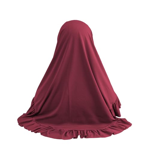 TINAYAUE Women Muslim Instant Hijab with Ruffled Ladies Elastic Breathable Head Scarf Shawl Turban Islamic Head Cover Wrap 6