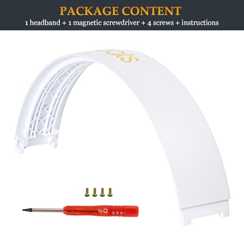 Beat Studio 3 Replacement Headband - Kit de reparación compatible con Beats by Dre Studio 3 (A1914) y Studio 2 Wired/Wireless (B0500/B0501) Over-Ear Headphones (Blanco) miniatura 6