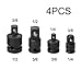 4pcs 1/4 3/8 1/2 Steel Air Impact Adapter Converter Socket Set Reducer Drive Ratchet Wrench Adapter Hand Tools Set