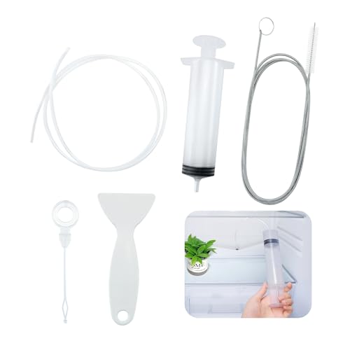 Juxiamal 5 PCS Fridge Drain Hole Cleaning Tool, Drain Pipe Blockage Cleaning Brush, Reusable Fridge Dredging Kit for Refrigerator Cleaning, Kitchen Drain Hole Remover