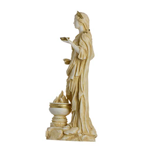 Estatua de Hestia Diosa del Hogar en tono dorado 6.69" miniatura 3
