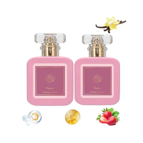 Perfume de Malvavisco Ruborizado Fresco y Duradero para Mujer, Perfume Vitalidad Dulce y Fresa para Mujer, Fresco y Dulce de Larga Duración (2PCS)
