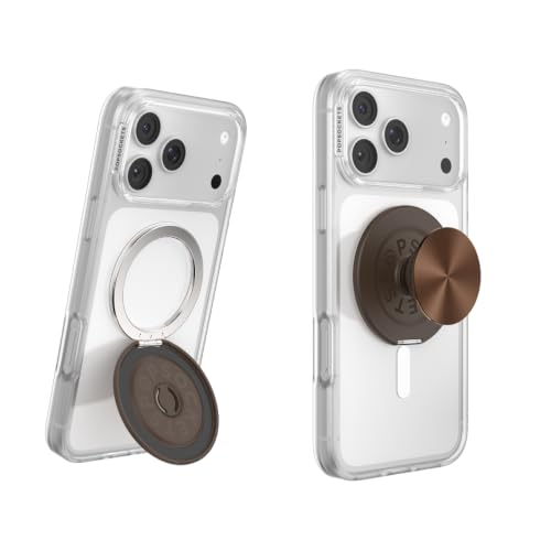 Image of PopSockets Kick-Out Grip for MagSafe, Adjustable Kickstand for Portrait or Landscape, Magnetic Stand, Neutral - Cocoa