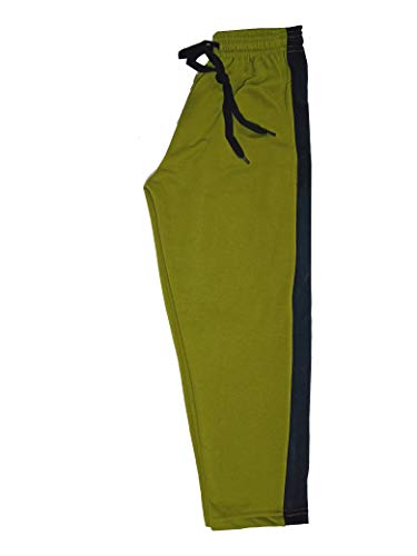 Image of indi weaves Kids Unisex Solid Fleece Warm Track Pants Winter Lower for Boys & Girls (Black; Mustard; Mehadi; 4-5 Years) Pack of 3