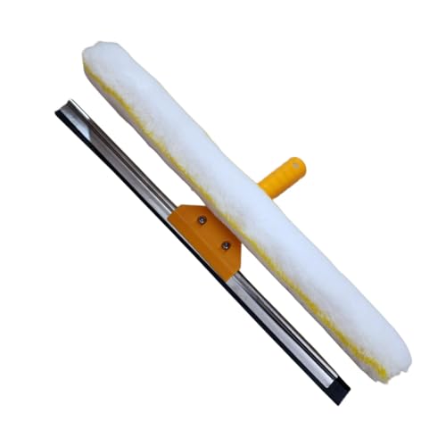 Image of Appropriate 2-in-1 Solar Panel Cleaning Brush Head Microfiber & Rubber Wiper Tool for Solar Panels, Glass, and Windows