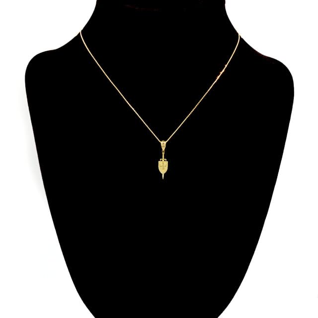 3D Saint Michael Sword & Shield Cross Pendant Necklace 10K Gold2