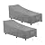 OutdoorLines Outdoor Waterproof Patio Chaise Lounge Chair Cover - UV Resistant Lounger Covers Heavy Duty Weatherproof Patio Sofa Furniture Covers, 2 Packs, 64Wx28Dx30H Inches, Gray