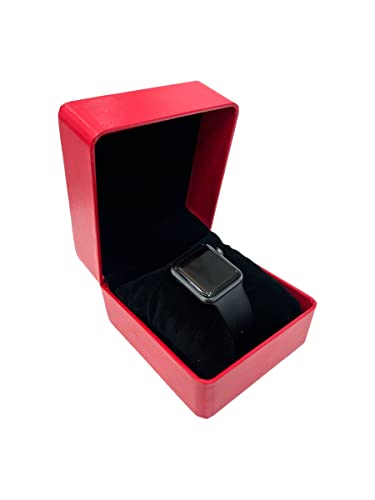 AUGEN Watch Box Organizer Single Slot Premium Luxury Vegan Leather Wristwatch Display Case Portable Organizer for Men Women Traveling Gift Bracelet Watch Jewellery Box (Rosered)