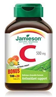 JamiesonVitamin C Chewable 500 mg - Citrus Fruit, 120 tabs Bonus