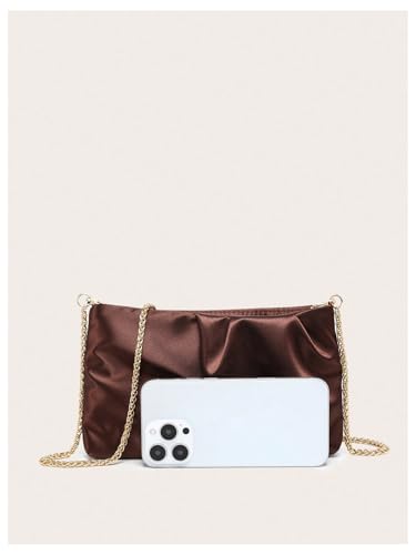 Image of GORGLITTER Women's Evening Bag Birthday Wedding Party Prom Handbag Small Dressy Formal Purse Pleated Satin Clutch