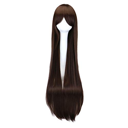 Long Straight Cosplay Wig Black Purple Black Red Pink Blue Dark Brown 100 Cm Synthetic Hair Wigs - Afbeelding 5