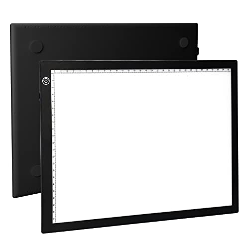 Rtjoy A4 Led Light Pad, Usb Powered Drawing Board, Adjustable Brightness Tracing Box Ideal For Diamond Painting, Weeding Vinyl, Viewing Slides, Stenciling, Embossing, Quilting Stencils (Black) #TOP7