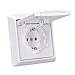 Produktbild Busch-Jaeger Allwetter 44 Set: 1x SCHUKO Unterputz Steckdose mit Klappdeckel 20 EUGK-34-101 + 1-fach Rahmen 2101-34 Alpinweiß UP IP44