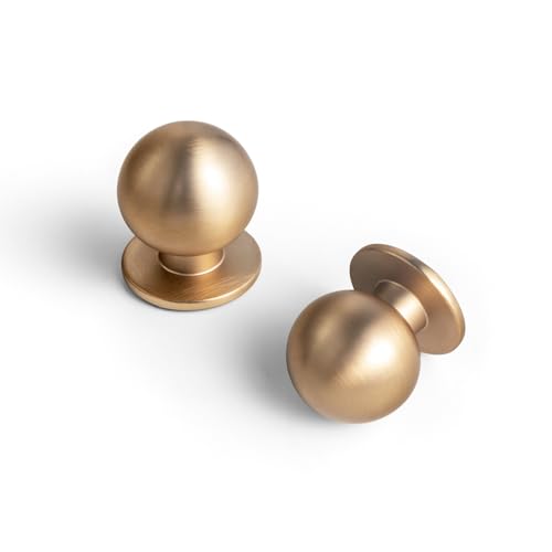 Goo-Ki Champagne Bronze Cabinet Knobs 1 Inch Round Ball Drawer 6-Pack