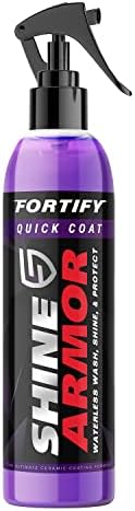 SHINE ARMOR Ceramic Coating Fortify Quick Coat Car Wax Polish Spray Waterless Wash & Wax Hydrophobic Top Coat Polish & Polymer Paint Sealant Detail Protection 8 Fl Oz