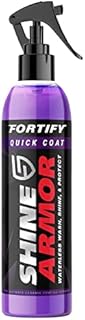 SHINE ARMOR Ceramic Coating Fortify Quick Coat Car Wax Polish Spray Waterless Wash & Wax Hydrophobic Top Coat Polish & Polymer Paint Sealant Detail Protection 8 Fl Oz